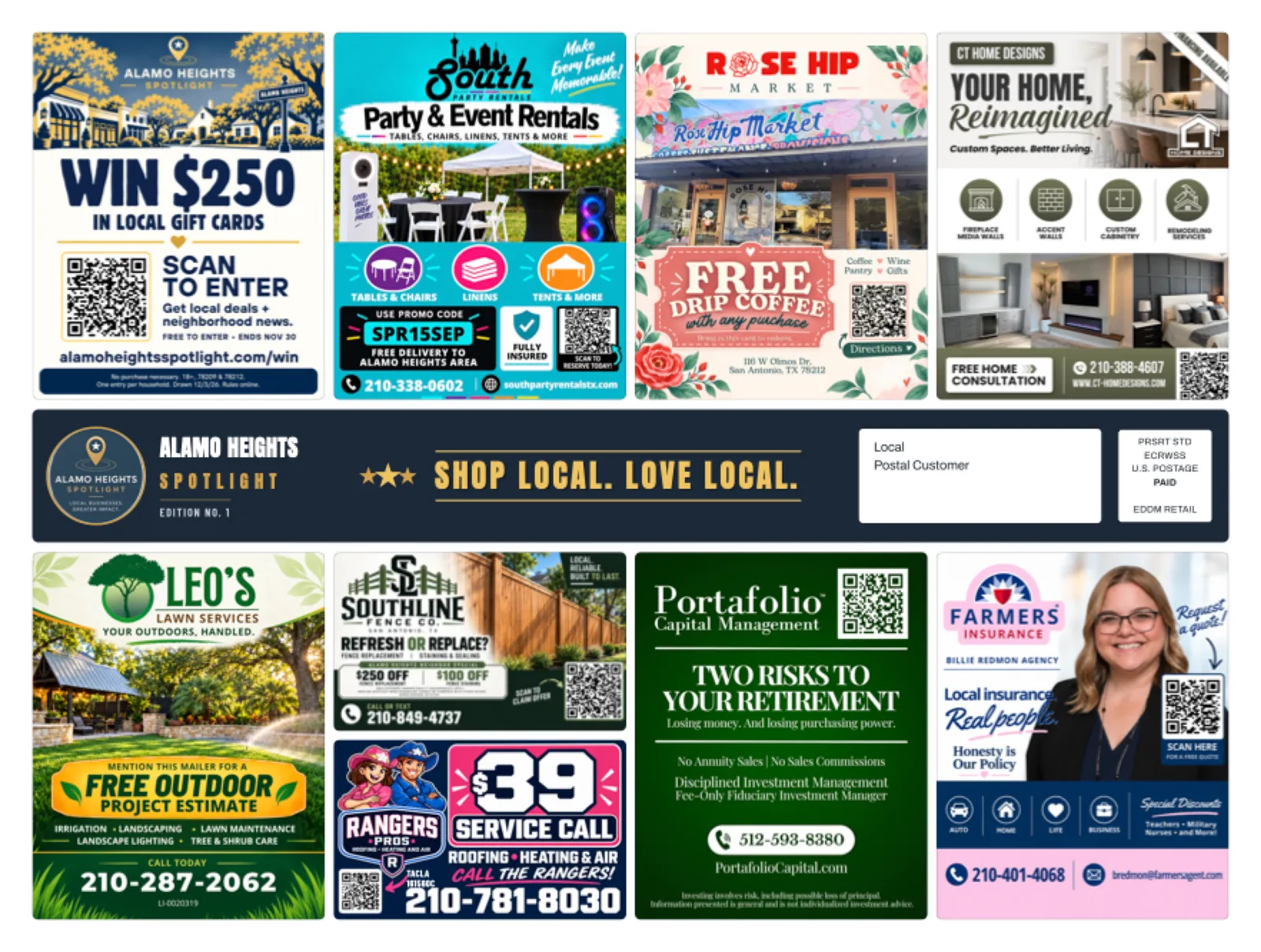 Front of sample Alamo Heights artwork — preview for West Plano Spotlight